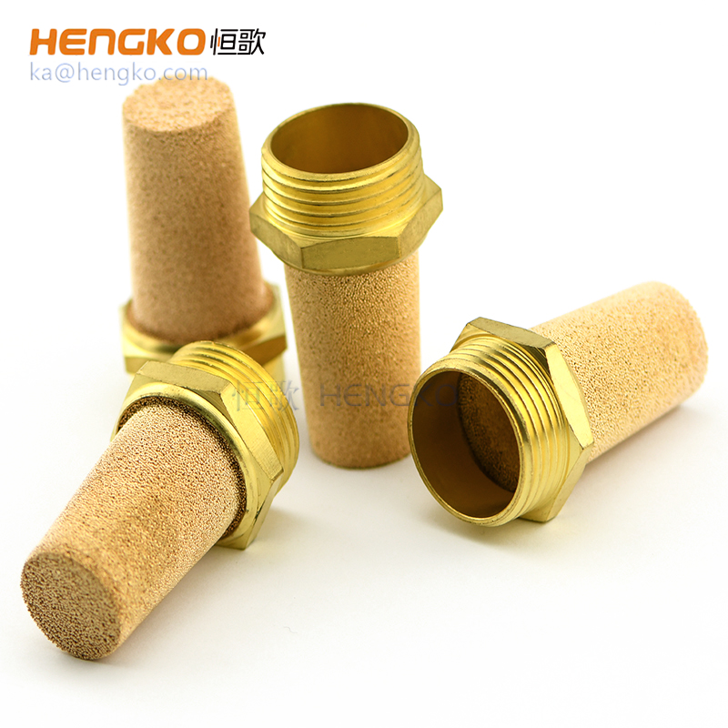 HSC型燒結(jié)銅氣動排氣消聲器 1/8″ 1/4″ 3/8″ 1/2″工業(yè)降噪消聲器